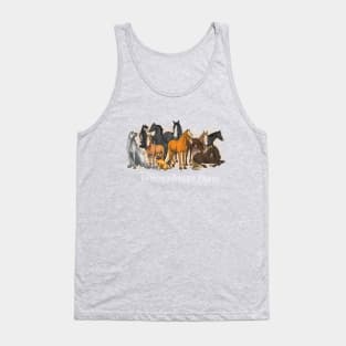 Fancy Forest Farm • Family Portrait • White Text Shirt Tank Top